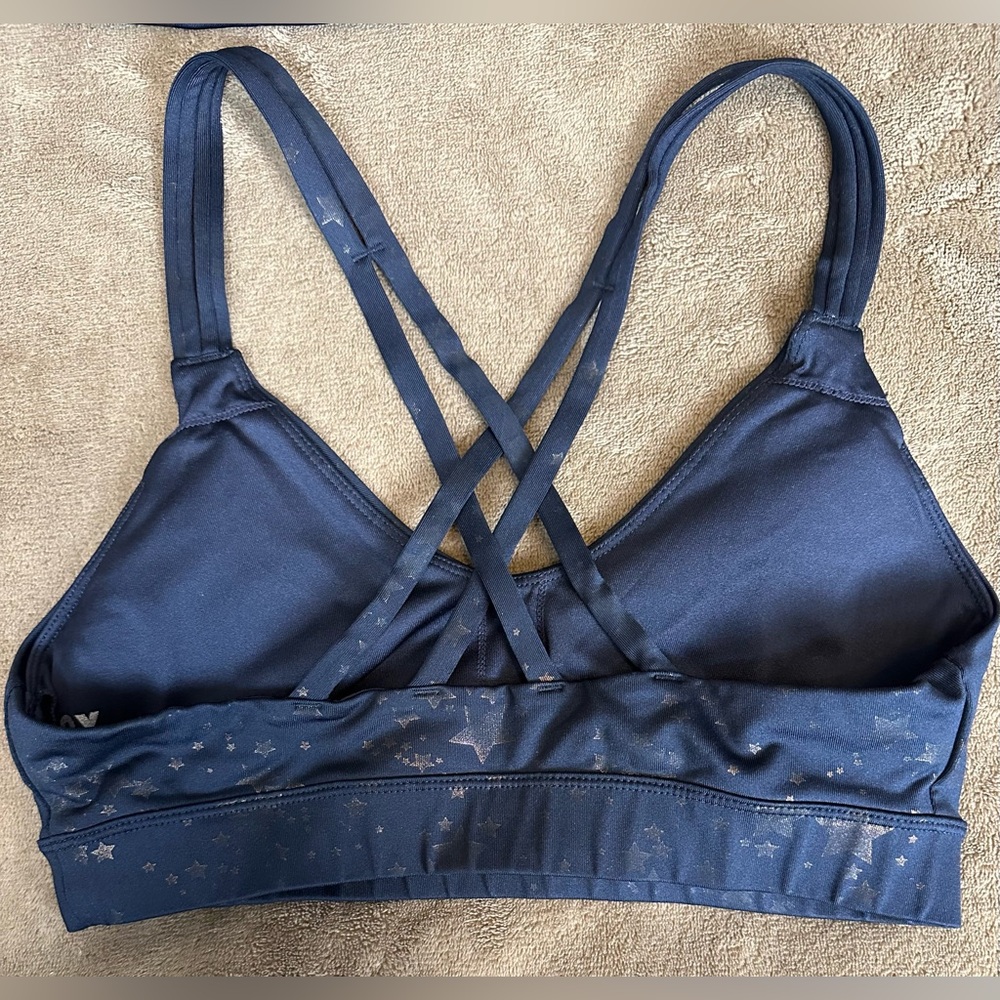 JoyLab Star Print Navy Sports Bra & Leggings Set Size M Preowned Workout Active - Picture 5 of 12